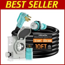 Durable 50 Amp Generator Cord with Inlet Box & Storage Bag for Emergencies