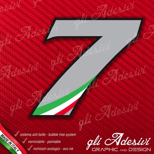 Adesivo stickers numero moto - numero,