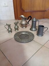 Lotto 6 Oggetti Peltro Vintage