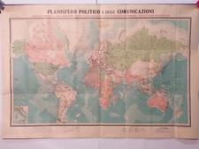 Cartina Geografica del PLANISFERO  autografata  Eritreo Cenni  1939