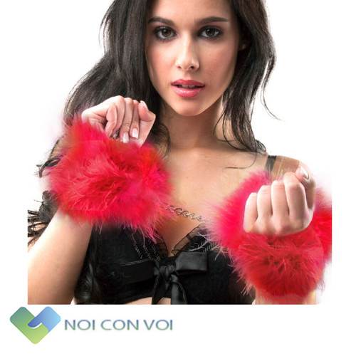 Marabou handcuffs bdsm - handcuffs,