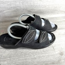 Sandali neri in pelle con