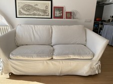 Sontuoso divano 2 posti usato artigianale bianco sfoderabile