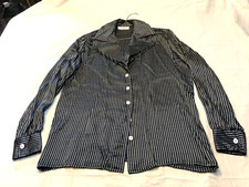 Valentino Miss V camicia Vintage In Seta Donna Tg 42 MADE IN ITALY