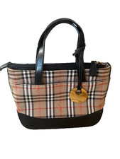 Borsa a mano vintage Burberry Nova Check borsa tela pelle moda
