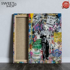 Albert Einstein POP ART Stampa su Tela ALTA' QUALITA'QUADRO MODERNO ARTE LOVE IS
