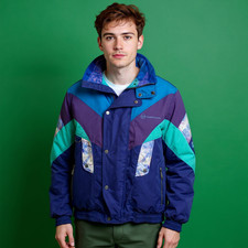Vintage 80s 90s navy colorblock geometric Sergio Tacchini Winter Jacket - Size X