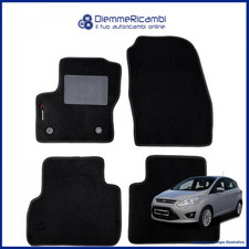 SERIE 4 TAPPETI - TAPPETINI IN MOQUETTE NERI PER FORD C-MAX II DAL 2010 AL 2015