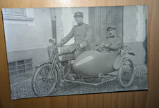 Cartolina Fotografica Militare Sidecar Con Militari in divisa FP non viaggiata
