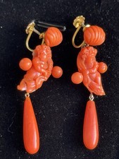 Orecchini oro corallo - oro,