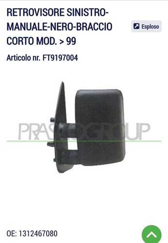 Specchio retrovisore nero - sx,