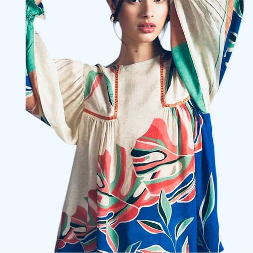 Top blusa contadina floreale