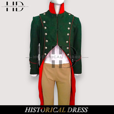 Cappotto Uomo Guardia Napoleonica Francese | Lana Verde Militare | Napoleone Bonaparte