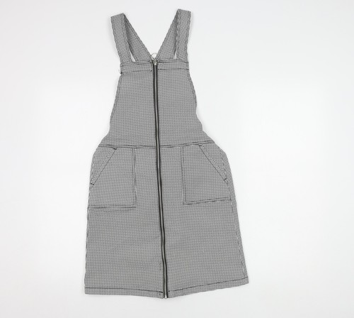 Abito nero gingham pinafore - gingham,