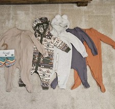 Lotto Abbigliamento Neonato Lavoro Taglia 3-6 Mesi Pigiama Carrozzina Orso Cappuccio Grigio