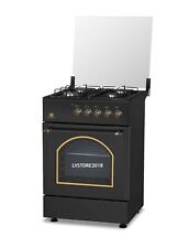 CUCINA A GAS 60 4 FUOCHI E FORNO A GAS LF66GG-40F NERO RETRO' MANOPOLE VINTAGE