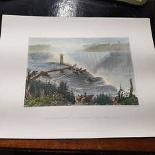 Scarpa da cavallo NIAGARA incisione in acciaio colorato a mano autunno 1839 W.H. Bartlett