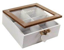 SCATOLA CUORE COFANETTO PORTA BUSTINE OGGETTI THE TE TEA TISANE CIALDE 18*7 CM