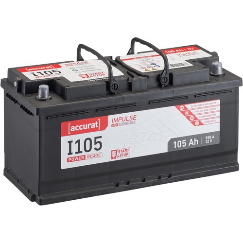 Agm batteria auto 105ah - batteria, 12v