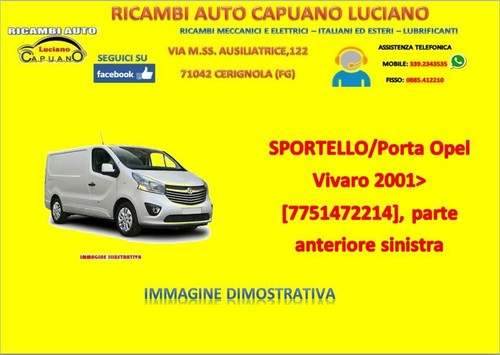 Sportello porta opel vivaro - opel,