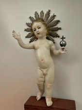 Bambino Gesù Di Praga legno Statua sacra Ihs Bambinello Napoletano 18cm design