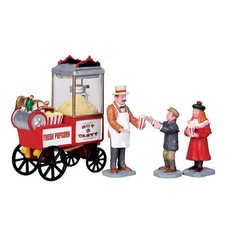 Popcorn Seller set of 4 Caddington Village Lemax Cod 02832