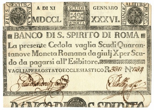 Scudi cedola banco - 49,