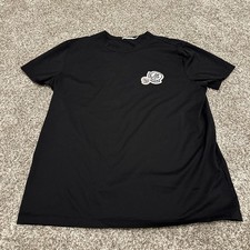 Moncler Maglia Nera Doppio Logo Patch T-Shirt Uomo Taglia XXL 