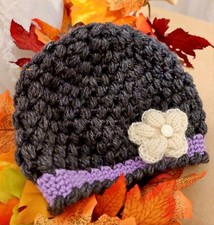Berretto Capello Invernale Da  Bambina 2/4 Anni  uncinetto Lana Fatto a Mano 