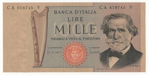 1000 lire giuseppe verdi - lire,