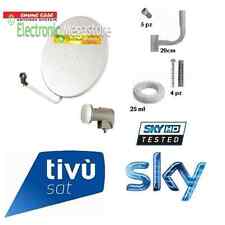 ANTENNA PARABOLA SATELLITARE 80CM + LNB + 25 METRI DI CAVO 5MM + SUPPORTO A MURO