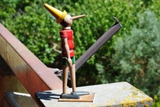 Pinocchio Legno dipinto Giocattolo anni 50 60 Raro e Originale