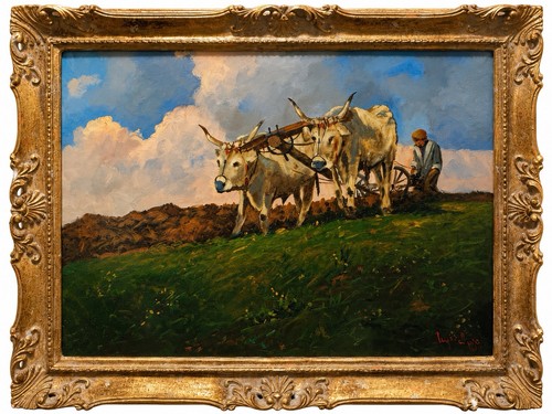 Dipinto olio tela antico - tela,
