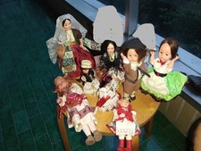 10 BAMBOLE VINTAGE COSTUMI FOLK  EST EUROPA OLANDA ITALIA CALABRIA SICILIA  DOLL