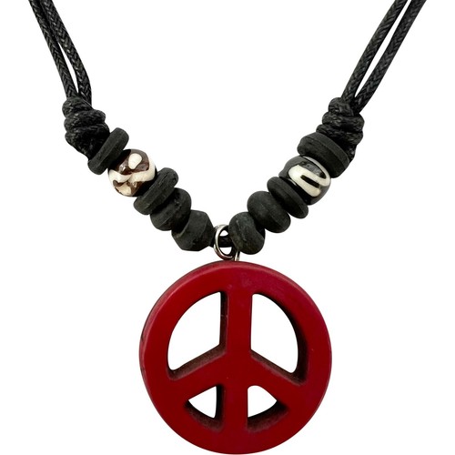 Red peace sign symbol pendant - peace,