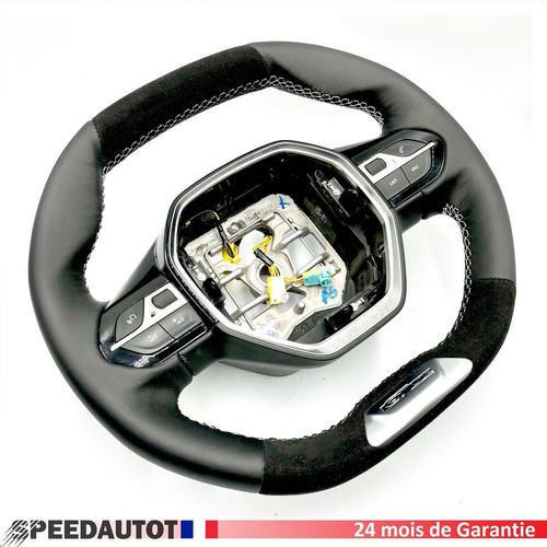 Volante pelle nero bianco - pelle,