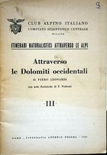 Libro Opuscolo Attraverso le Dolomiti Occidentali - Itinerari naturalistici III