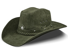 uomo cappello da cowboy pelle