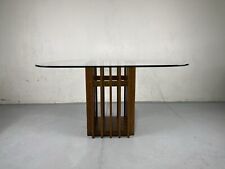 Tavolo scultoreo legno vetro anni 70’ vintage design 