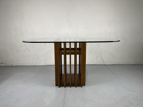 Tavolo scultoreo legno vetro