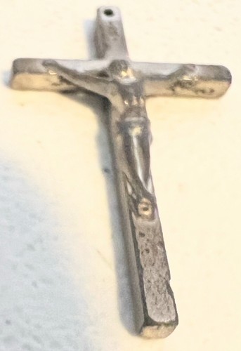 Vintage brass crucifix pendant - crucifix,
