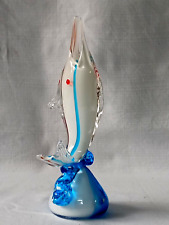BELLISSIMO DELFINO PESCE ARTISTICO IN VETRO DI MURANO ANNI '70 VINTAGE. CM19