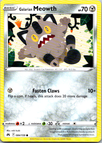 Galarian meowth 084 159 - meowth, #084/159