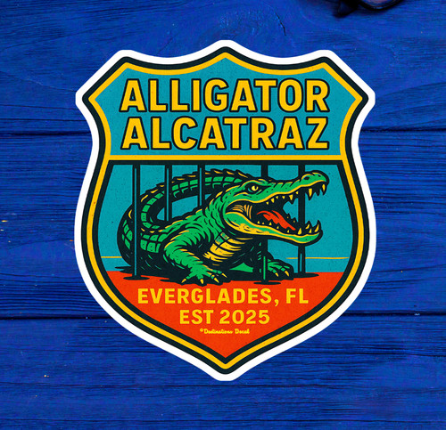 Adesivo alligator alcatraz - adesivo,
