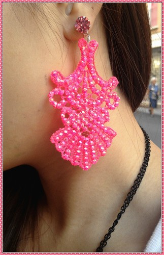 Orecchini pizzo macrame - orecchini,
