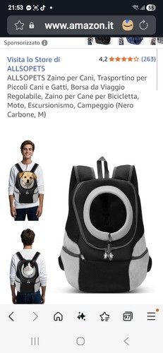 Zaino per cani taglia piccola - zaino,