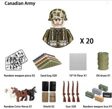 Mattone ad incastro seconda guerra mondiale soldato militare canadese esercito minifigure
