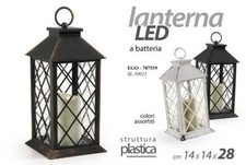 LANTERNA LED Lumino Cero LUCE CASA GIARDINO A BATTERIA PLASTICA COLOR ASSOR 28CM