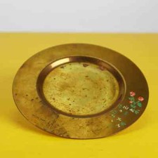 piattino vintage in ottone dipinto a mano