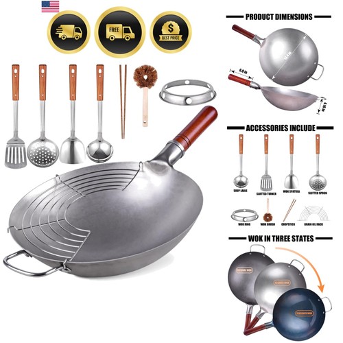 Wok acciaio carbonio - wok, 13,4
